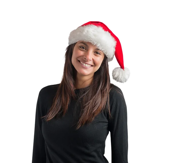 Mujer de negocios con sombrero de SantaClaus —  Fotos de Stock