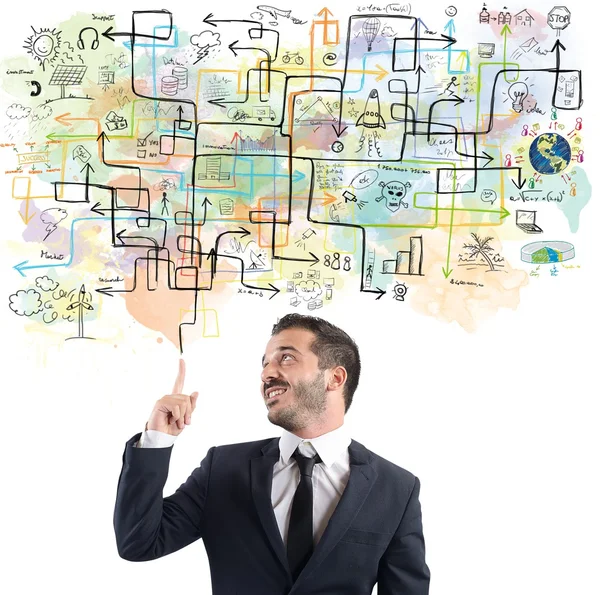 Businessman organizes a work plan — Stock Photo, Image