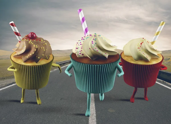 Cupcake az úton — Stock Fotó