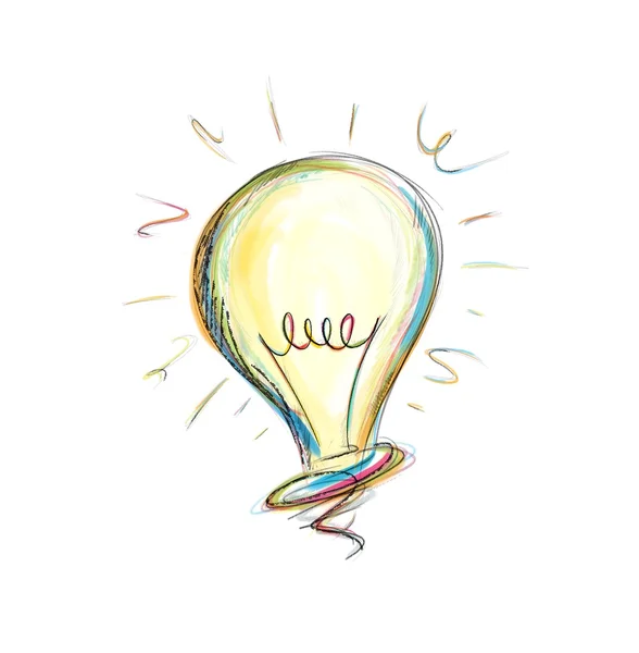 Drawing light bulb — Stock Photo, Image