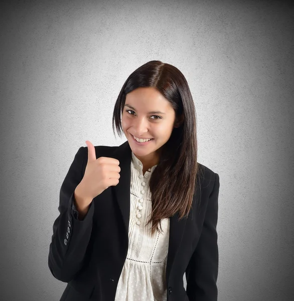 Positive and smiling businesswoman — Stock Photo, Image