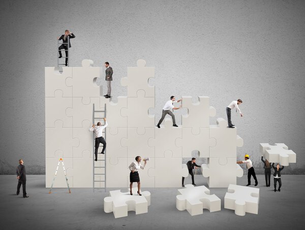 Construcción del equipo colaborativo — Foto de Stock