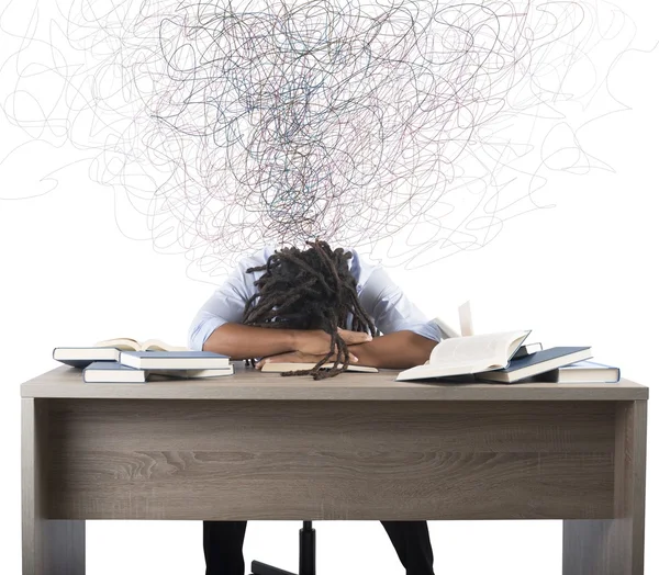 Man dreaming over books — Stock Photo, Image