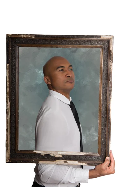 Framed portrait of powerful businessman — Stock Photo, Image