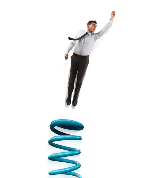 Businessman make leap — Stock Photo, Image