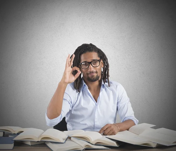 Teacher pleased with result of exam — Stock Photo, Image