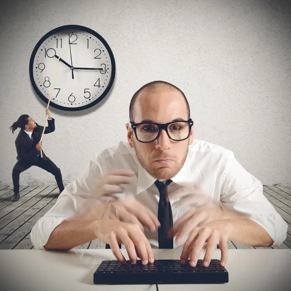 Boss wants maximum speed by employees — Stock Photo, Image