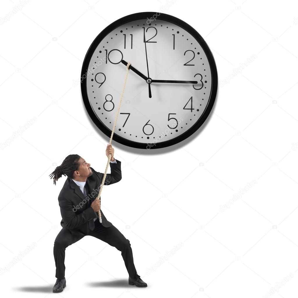 Businessman change the time