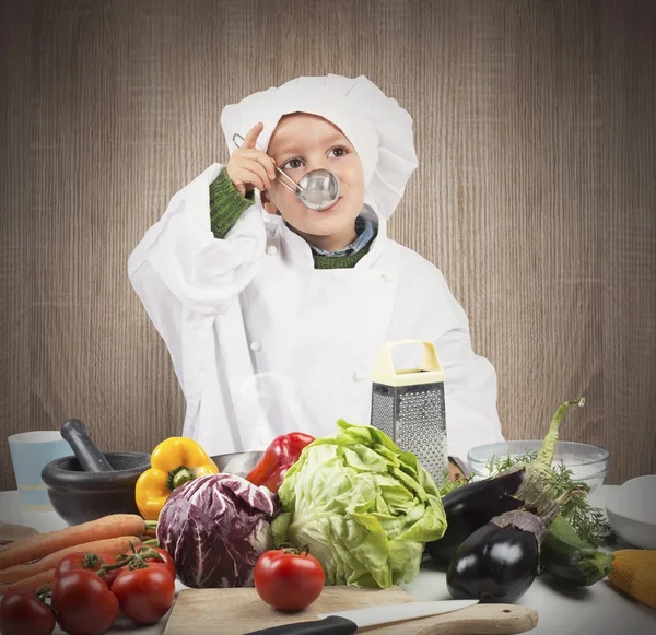 Sabores de cozinheiro bebê — Fotografia de Stock