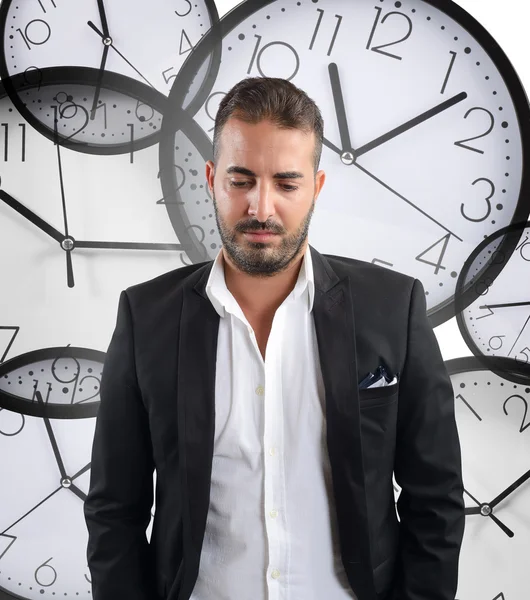 Laggard businessman with little time — Stock Photo, Image