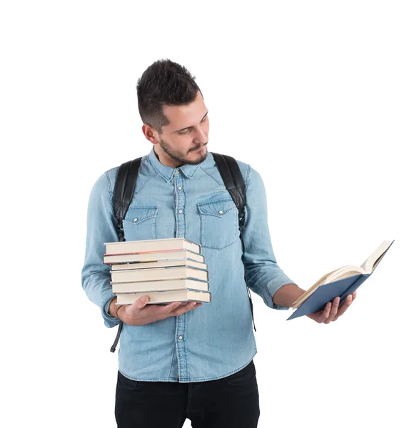 Student reads the story lesson — Stock Photo, Image