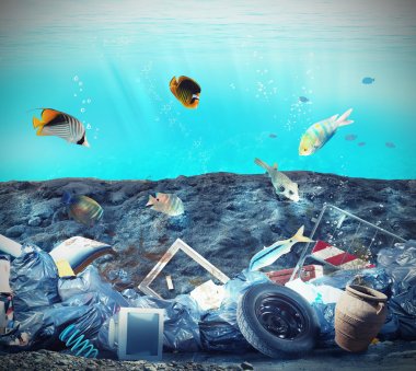 Pollution in the seabed clipart