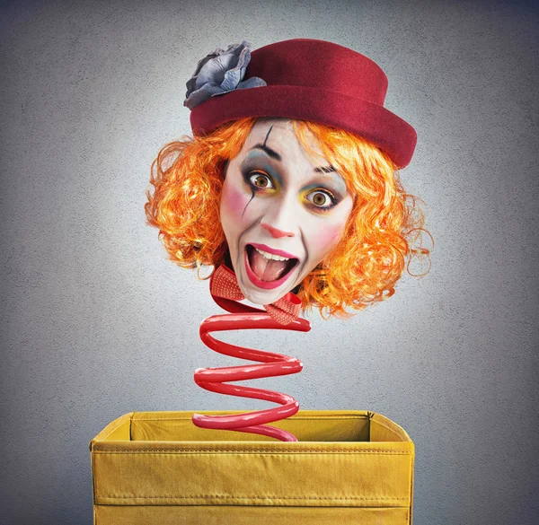 Clown with spring — Stock Photo, Image