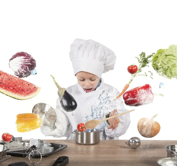 Μικρό παιδί σεφ — Φωτογραφία Αρχείου