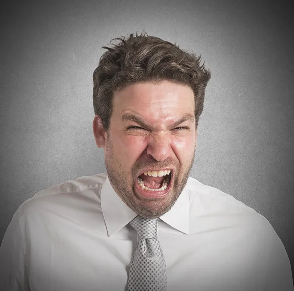 Pissed businessman screams — Stock Photo, Image