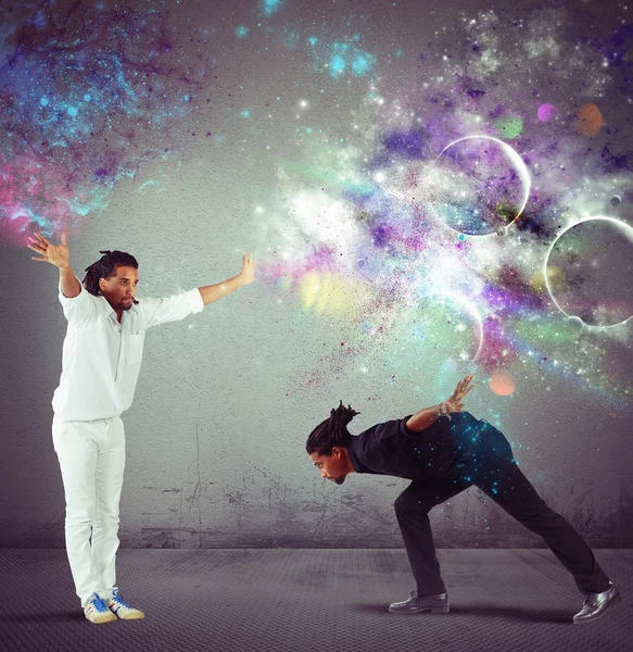 Two brazilian capoeira dancers — Stock Photo, Image