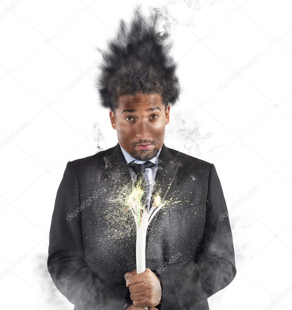 Businessman has an accident and is electrocuted