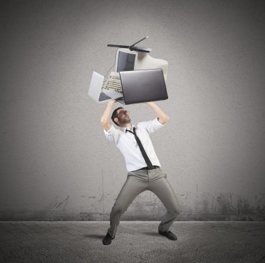 İşadamı bilgisayarlar tatili