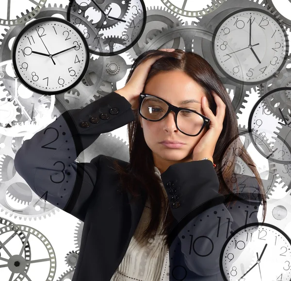 Businesswoman with little time — Stock Photo, Image