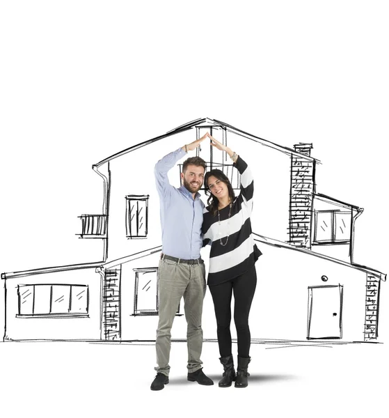 Paret planerar ett hem — Stockfoto