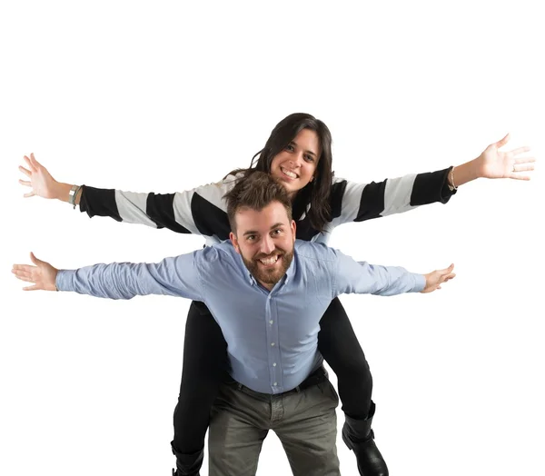 Casal apaixonado se divertindo — Fotografia de Stock