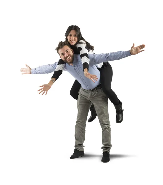 Couple smiling and having fun — Stock Photo, Image