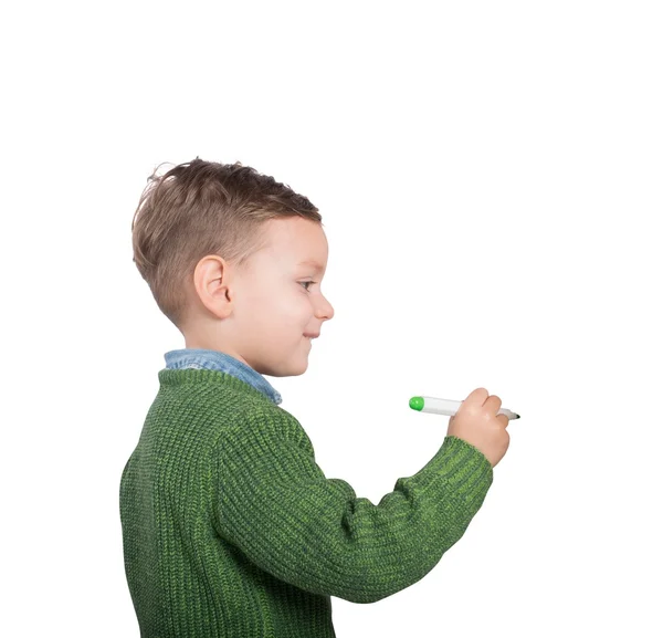 Niño le gusta dibujar con marcador —  Fotos de Stock