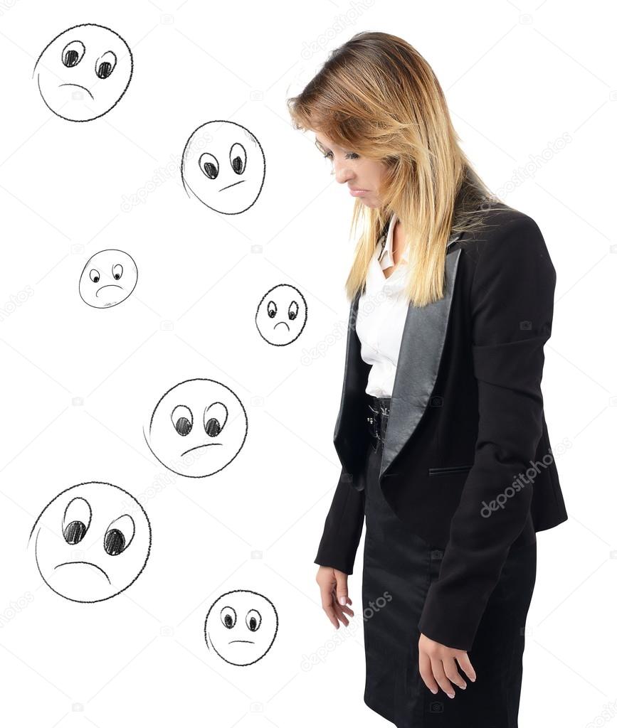 Businesswoman depressed and discouraged