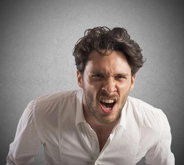 Angry businessman screams — Stock Photo, Image