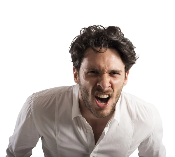 Angry businessman screams — Stock Photo, Image