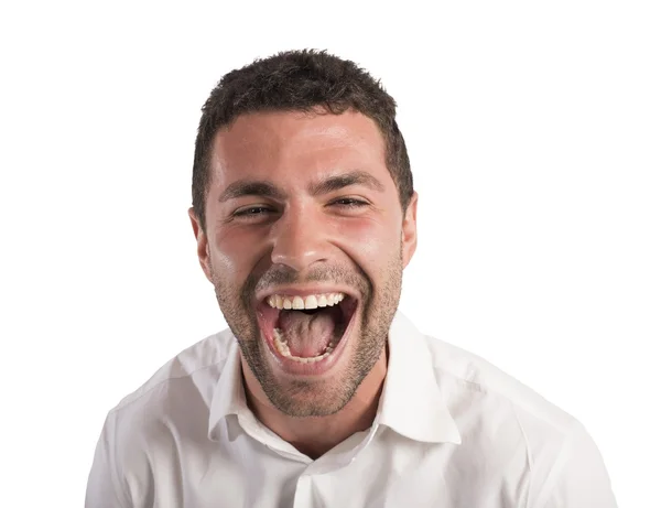 Desperate businessman screams — Stock Photo, Image