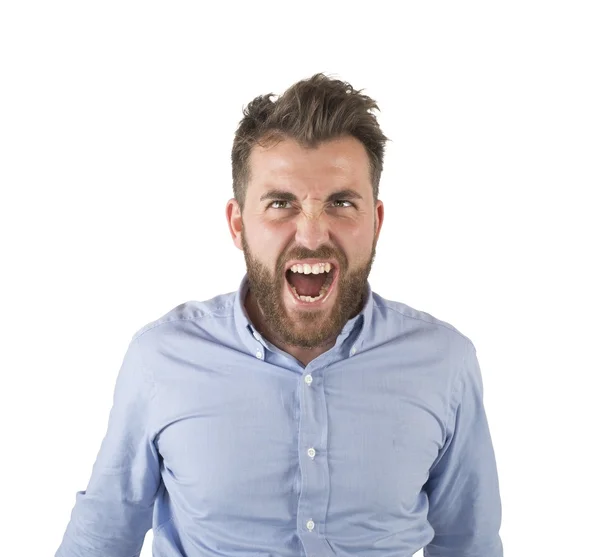 Aggressive businessman screams — Stock Photo, Image