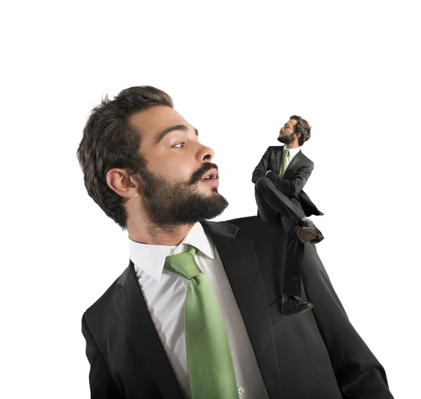 Businessman and his conscience — Stock Photo, Image