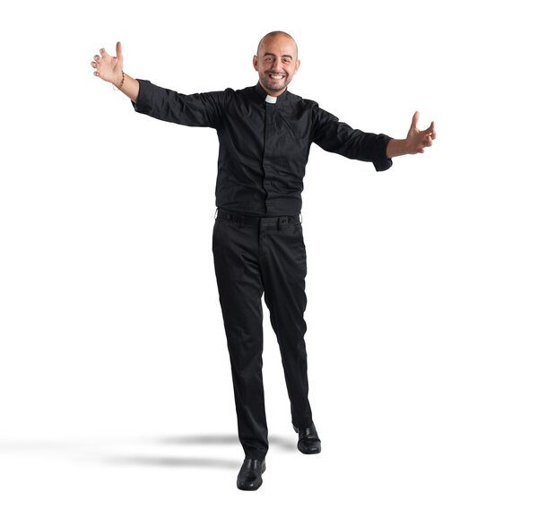 Cheerful man priest
