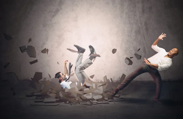 Businessmen fall and collapse — Stock Photo, Image