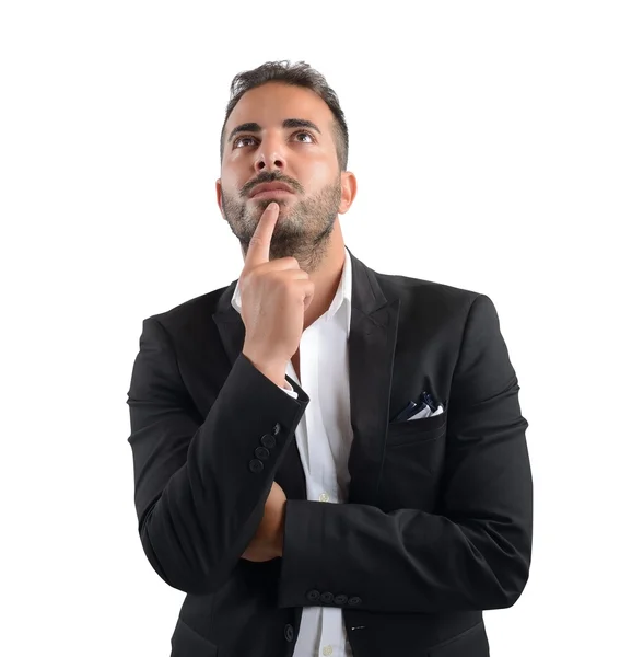 Businessman thinking about decision — Stock Photo, Image