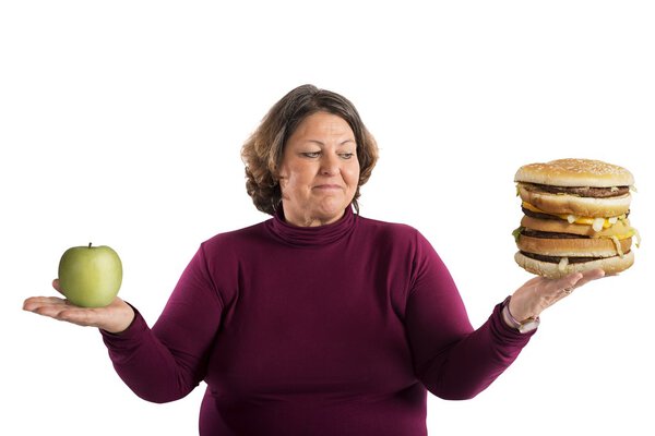 Woman undecided whether to start the diet