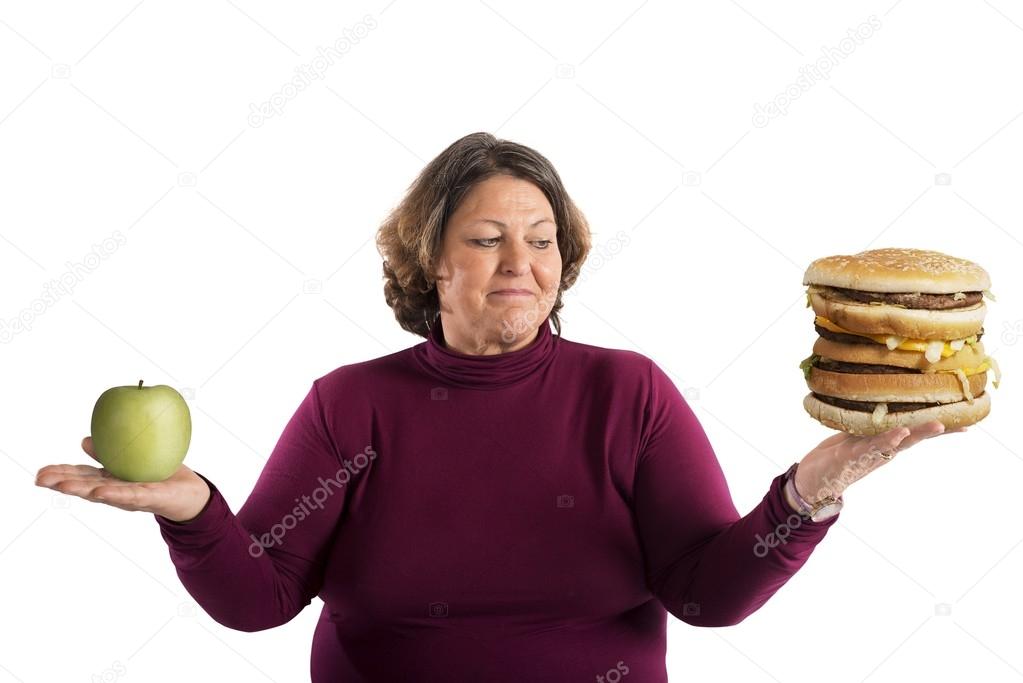 Woman undecided whether to start the diet