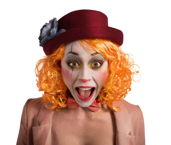 Clown makes funny faces — Stock Photo, Image