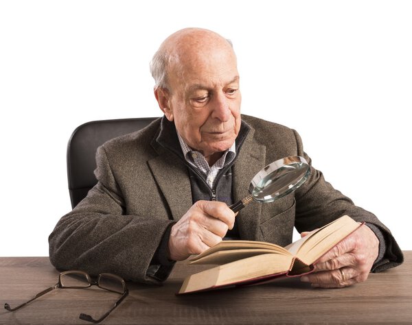 Old man deepens his knowledge