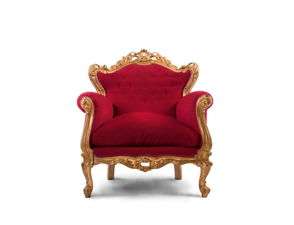 Sillón de lujo rojo y dorado —  Fotos de Stock