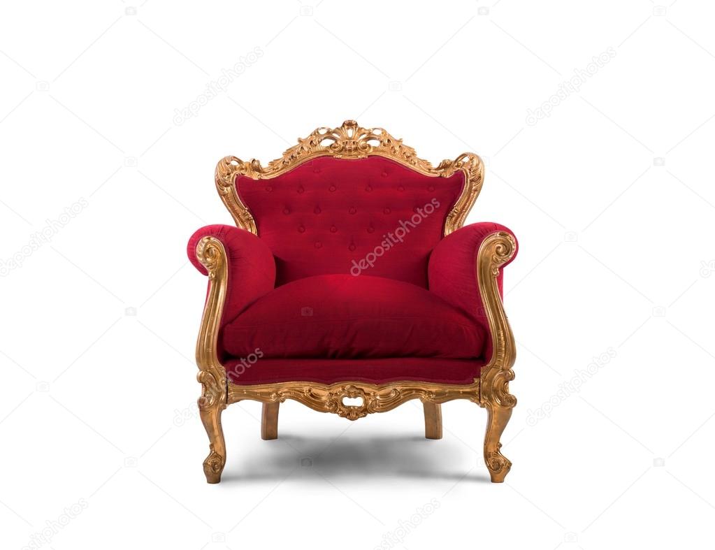 Red and gold luxury armchair