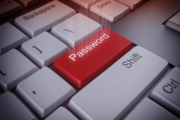 Tastiera con un tasto password — Foto Stock