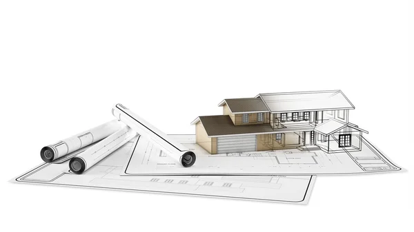 Plan técnico de una casa — Foto de Stock