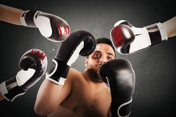 Vyděšený muž boxer — Stock fotografie