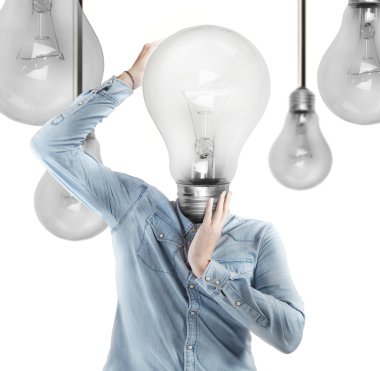 Man with a light bulb clipart