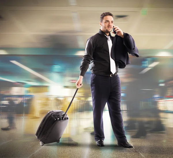 Busy businessman talking — Stock Photo, Image