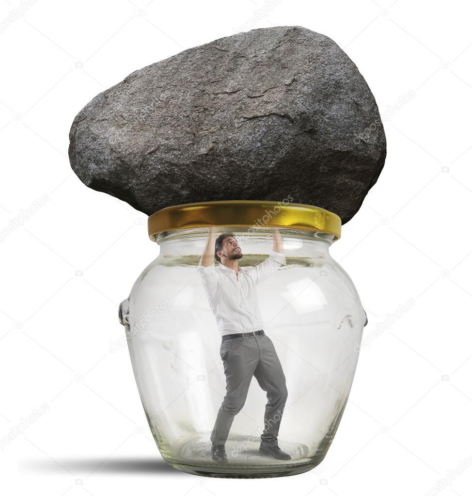 Man trapped in a jar