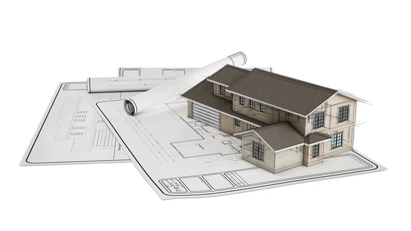 종이에 집의 프로젝트 — 스톡 사진
