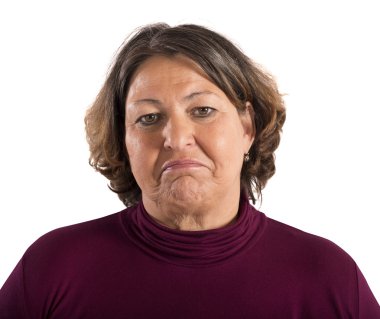 woman with a sad expression clipart